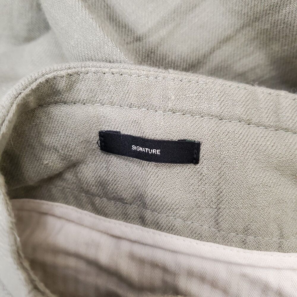 Talbots Pants Womens 4 Petite Linen Wide Leg Drawstring Green Beachy - Picture 7 of 13